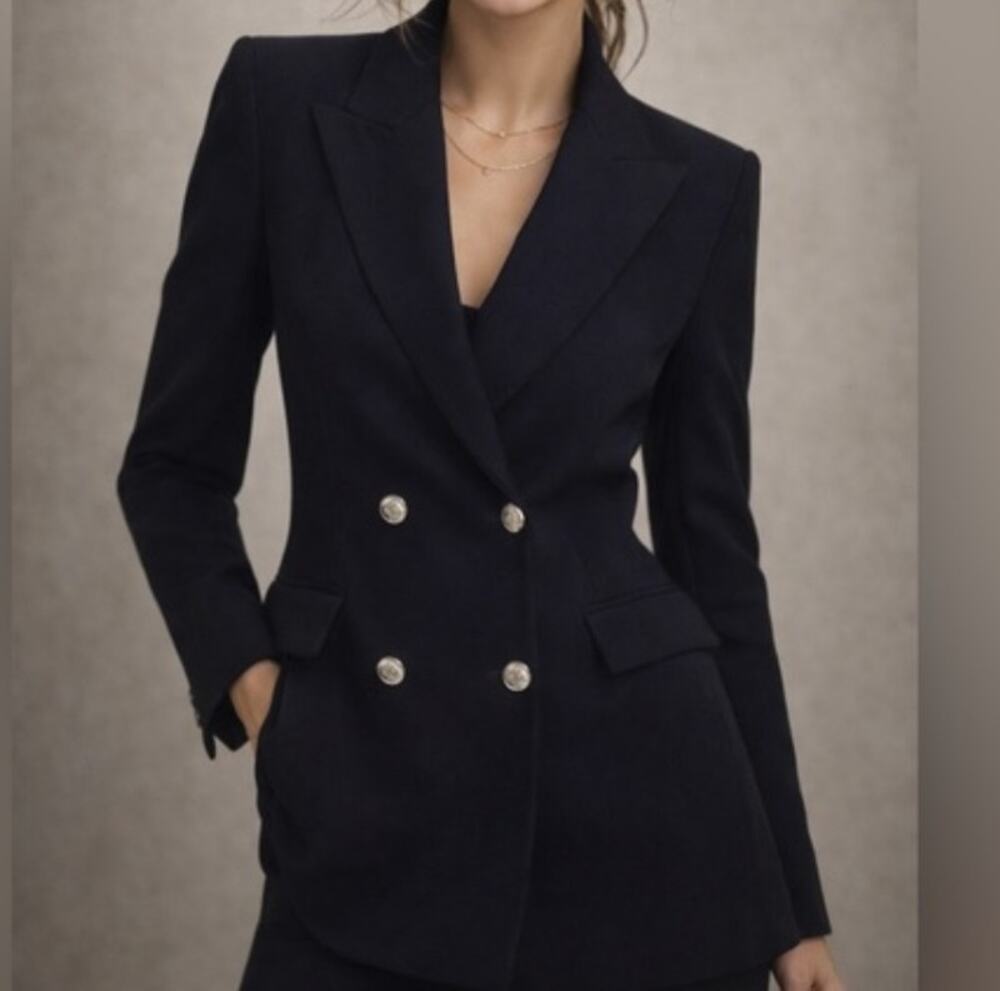 Zara Basic Collection Double Breasted Blazer Jacket Dress Sexy Professor 90's